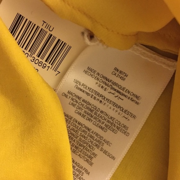 BCBGMAXAZRIA Tiiu Sharkbite Yellow Tank Silk Top - Picture 5 of 5